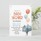 Mailbox boy baby shower invitation einladung (Stehend Vorderseite)
