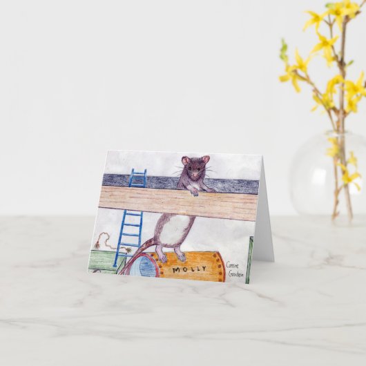 Mailbox Molly Note Card 3 Karte (Gelbe Blume)