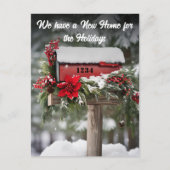 Mailbox Neue Zuhause Holiday Moving Ankündigung Postkarte (Vorderseite)