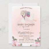 Mailbox, Niedlich Stork Floral Baby Showroom Einladung (Vorderseite)