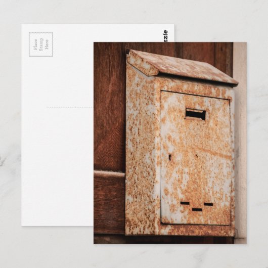 Mailbox rostig im Freien Postkarte (Vorne/Hinten)