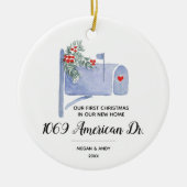 Mailbox Unsere ersten Weihnachten in unserem neuen Keramik Ornament (Vorne)