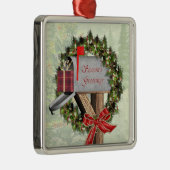 Mailbox Wreath Gift Mail Carrier Silver Ornament (Rechts)