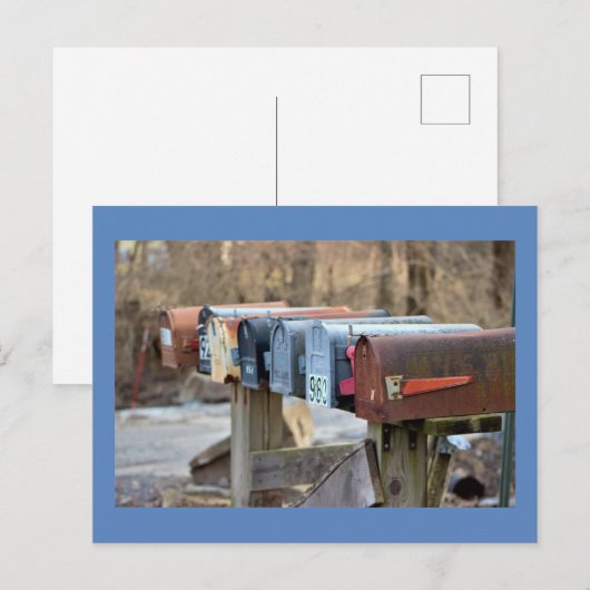 Mailboxen-Foto Postkarte (Vorne/Hinten)