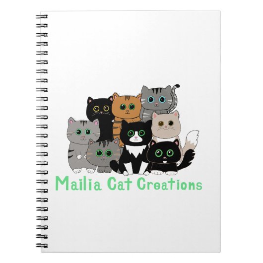 Mailia Cat Kreationen Cat Family Notizblock (Vorderseite)