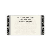 Mailing Labels - Fleur di Lys Damask - Schwarz Adressaufkleber (Vorne)