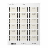 Mailing Labels - Fleur di Lys Damask - Schwarz Adressaufkleber (Vorne)