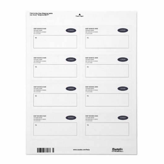 Mailing-Labels für moderne Firmenlogos (Vorne)