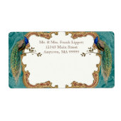 Mailing Labels - Golden Peacock & Calligraphy (Vorne)
