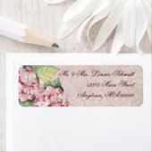 Mailing Labels - Pink Hydrangea Swirl passend (Insitu)