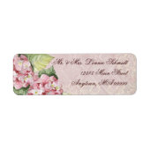Mailing Labels - Pink Hydrangea Swirl passend (Vorne)