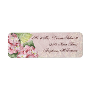 Mailing Labels - Pink Hydrangea Swirl passend