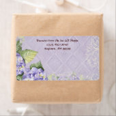 Mailing Labels - Purple Hydrangea Swirl Shipping (Insitu)