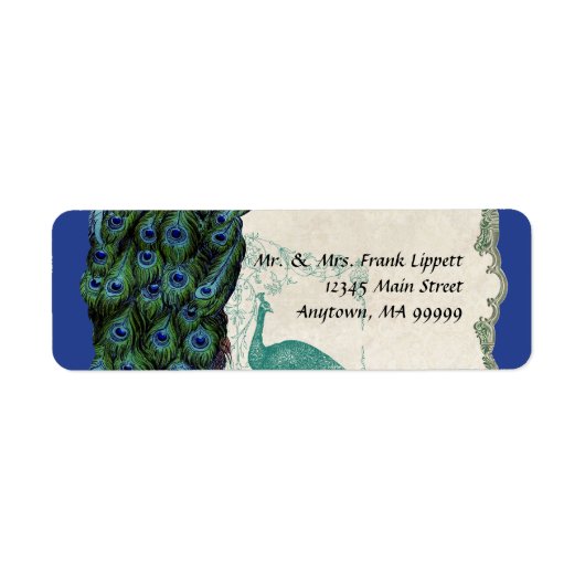 Mailing Labels - Vintag Peacock & Feathers 5 (Vorne)