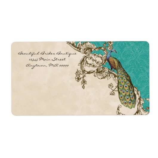 Mailing-Labels - Vintage Pfau- und Etchings (Vorne)