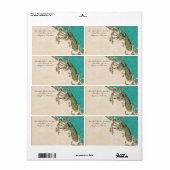 Mailing-Labels - Vintage Pfau- und Etchings (Vorne)
