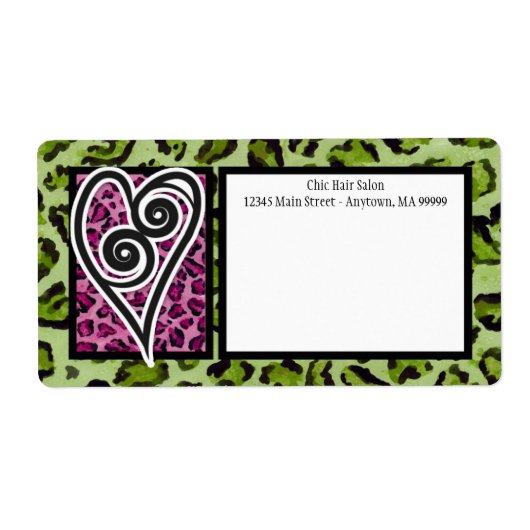 Mailing Labels - Zebra 'n Leopard Mit Monogramm (Vorne)