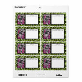 Mailing Labels - Zebra 'n Leopard Mit Monogramm (Vorne)