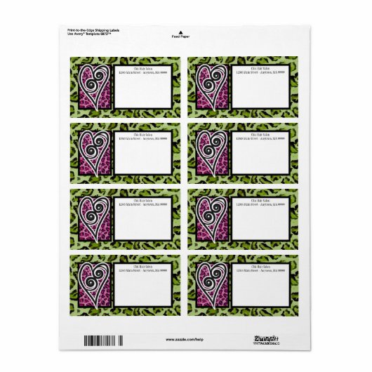 Mailing Labels - Zebra 'n Leopard Mit Monogramm (Vorne)