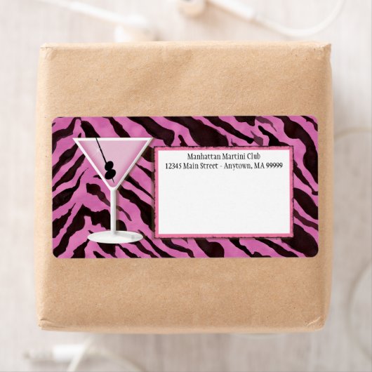 Mailing Labels - Zebra Print 'n Martini (Insitu)