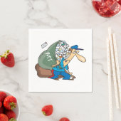 Mailman, der ein großes Sackpapier mit Napkins trä Serviette (Beispiel)