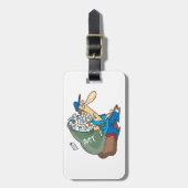 Mailman, der einen großen Sack trägt Gepäckanhänger (Vorderseite vertikal)