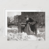 Mailman im Schnee, 1922 Postkarte (Vorne/Hinten)