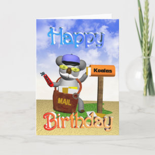 Mailman Koala Birthday Card Karte