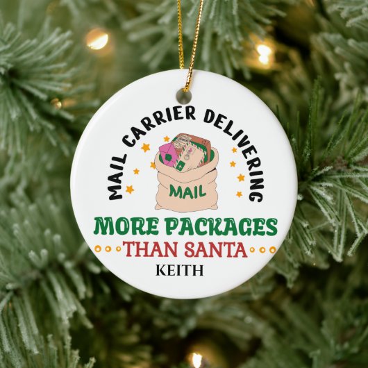 Mailman Mail Carrier Personalisiert Keramik Ornament (Baum)