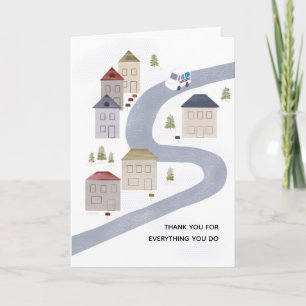 Mailman Mail Lady Vielen Dank Weihnachten Winterze Karte