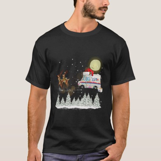 Mailman Postal Truck Mail Carrier Xmas Funny Chris T-Shirt (Vorderseite)