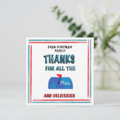 Mailman | Postman Vielen Dank für alle Nachrichten Dankeskarte (Stehend Vorderseite)