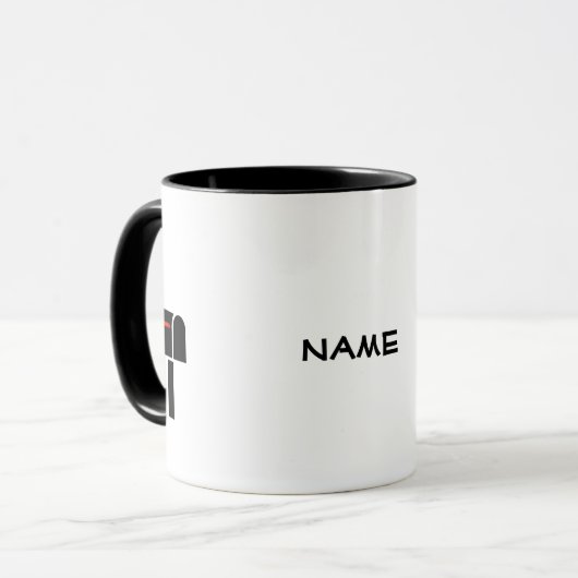 Mailman Silhouette Personalisiert Name Tasse (Vorderseite Links)