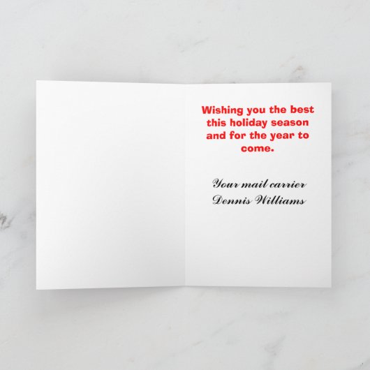 Mailman Weihnachtskarte Feiertagskarte (Innenseite)
