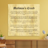 Mailman's Creed Letter Carrier Retirement Geschenk Leinwanddruck (Insitu (Wohnzimmer))
