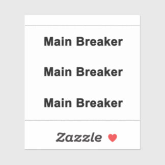 Main Breaker Sticker Label X3