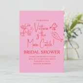 Main Catch Lobster Doodles Bridal Shower Einladung (Stehend Vorderseite)