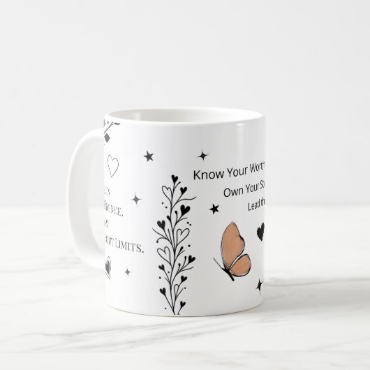 Main Character Energy Motivational  Coffee Mug Kaffeetasse (Vorderseite Links)