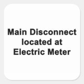 Main Disconnect at Electric Meter, Six Stickers (Vorderseite)