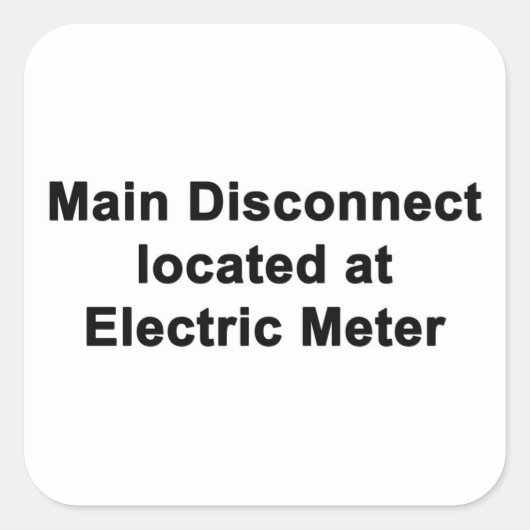 Main Disconnect at Electric Meter, Six Stickers  (Vorderseite)
