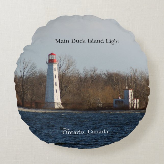 Main Duck Island Helles rundes Kissen (Vorderseite)
