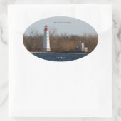 Main Duck Island Light-Aufkleber Ovaler Aufkleber (Tasche)