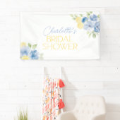 Main Squeeze Blue Floral Citrus Bridal Shower  Banner (Insitu)