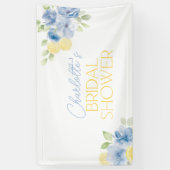 Main Squeeze Blue Floral Citrus Bridal Shower  Banner (Vertikal)