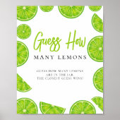 Main Squeeze Bridal Shower How many Lemons Sign Poster (Vorne)
