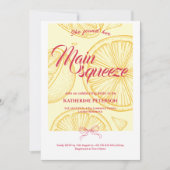 Main Squeeze Citrus Brautparty Lemon Bright Einladung (Vorderseite)