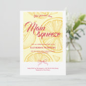 Main Squeeze Citrus Brautparty Lemon Bright Einladung (Stehend Vorderseite)