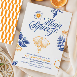 Main Squeeze Citrus Brautparty Lemon Bright Einladung