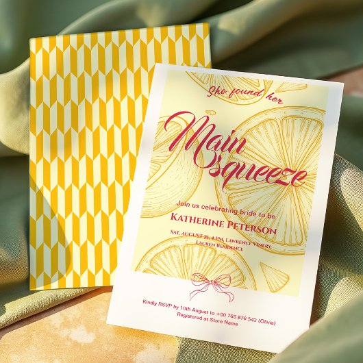 Main Squeeze Citrus Brautparty Lemon Bright Einladung