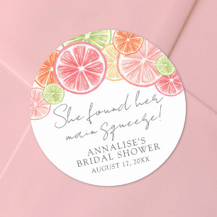 Main Squeeze Citrus Brautparty Runder Aufkleber